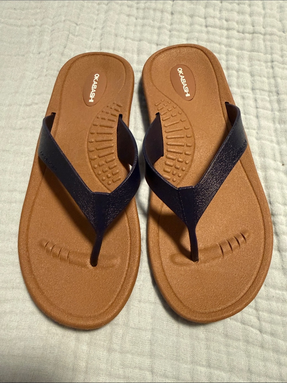 Okabashi Black Flip Flops Size M